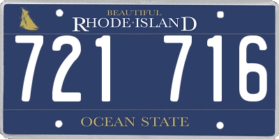 RI license plate 721716