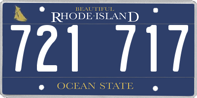 RI license plate 721717