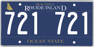 RI license plate 721721