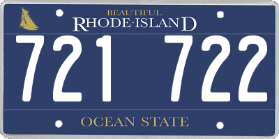 RI license plate 721722