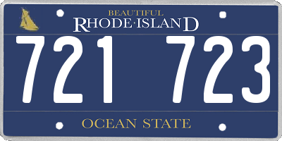 RI license plate 721723