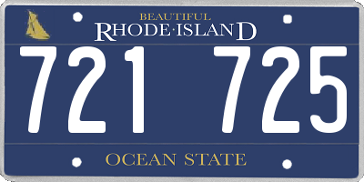 RI license plate 721725
