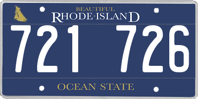 RI license plate 721726