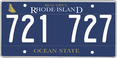 RI license plate 721727