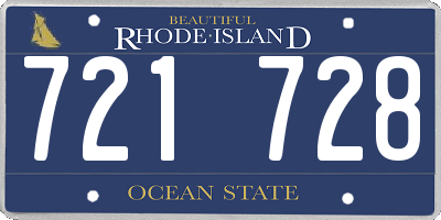 RI license plate 721728