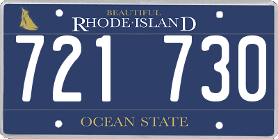RI license plate 721730