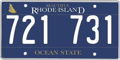 RI license plate 721731
