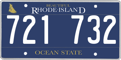RI license plate 721732