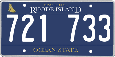 RI license plate 721733
