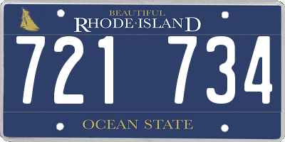 RI license plate 721734