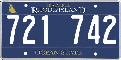 RI license plate 721742