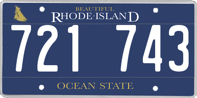 RI license plate 721743