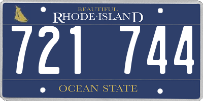RI license plate 721744