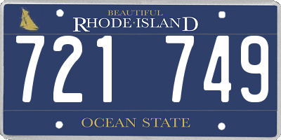 RI license plate 721749
