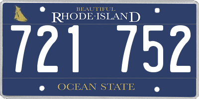 RI license plate 721752