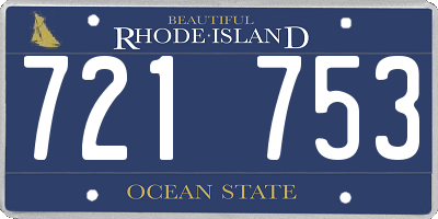 RI license plate 721753