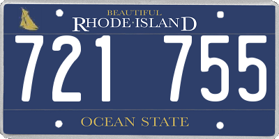 RI license plate 721755
