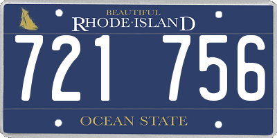 RI license plate 721756