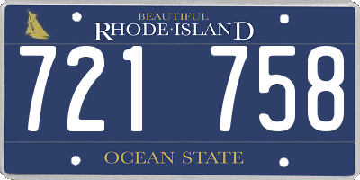 RI license plate 721758