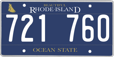 RI license plate 721760