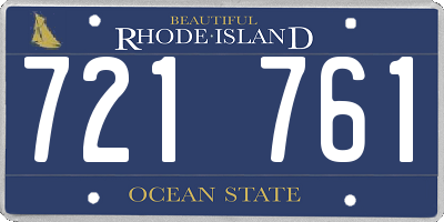 RI license plate 721761