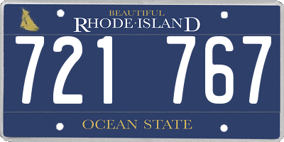 RI license plate 721767