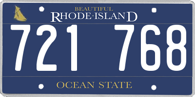 RI license plate 721768
