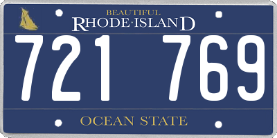 RI license plate 721769