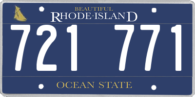 RI license plate 721771