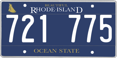 RI license plate 721775