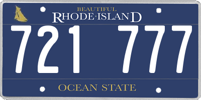 RI license plate 721777