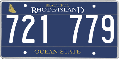 RI license plate 721779