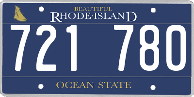 RI license plate 721780