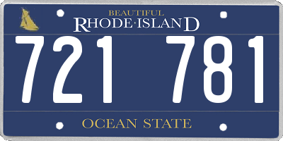 RI license plate 721781