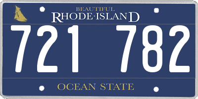 RI license plate 721782
