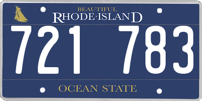 RI license plate 721783