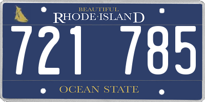 RI license plate 721785