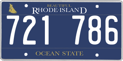 RI license plate 721786