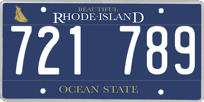 RI license plate 721789