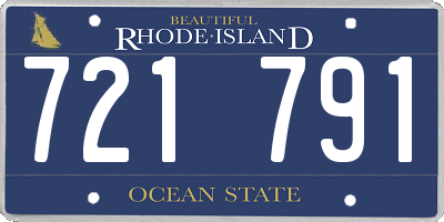 RI license plate 721791
