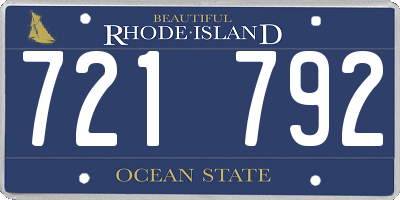 RI license plate 721792