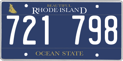 RI license plate 721798