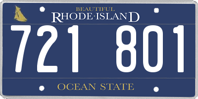 RI license plate 721801
