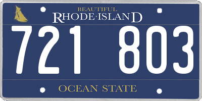 RI license plate 721803