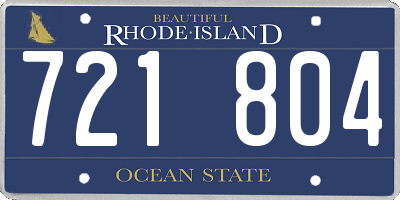 RI license plate 721804