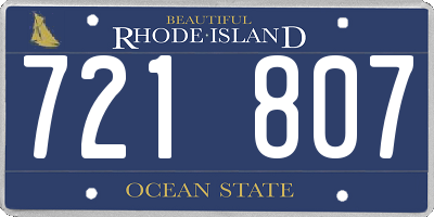 RI license plate 721807