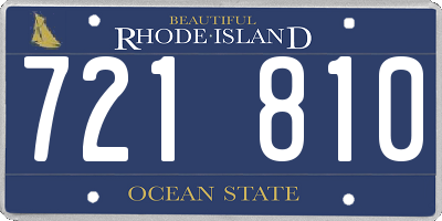 RI license plate 721810
