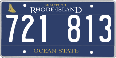 RI license plate 721813