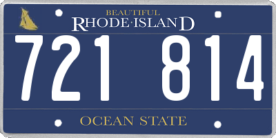 RI license plate 721814