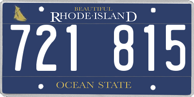 RI license plate 721815